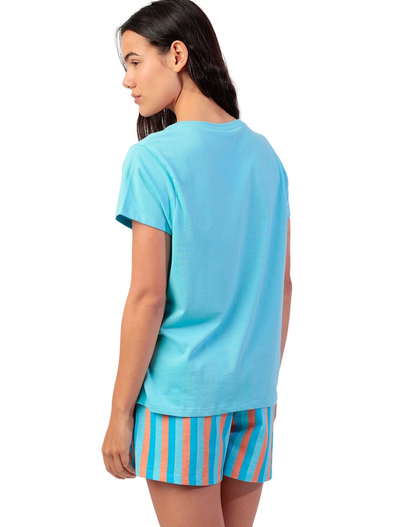 Pyjama short t-shirt Snoopy Van Peanuts Bleu - Kiabi