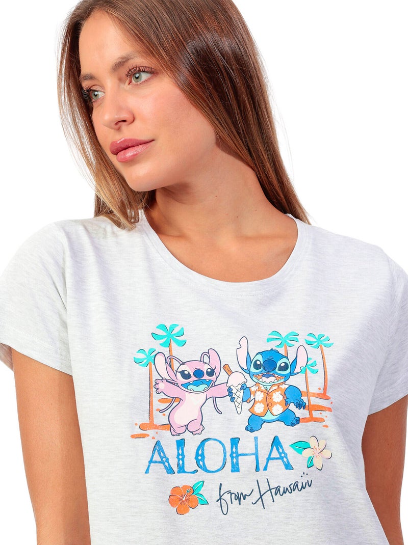 Pyjama short t-shirt stitch beach disney Gris - Kiabi