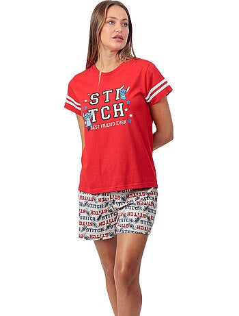 Pyjama short t-shirt stitch university disney