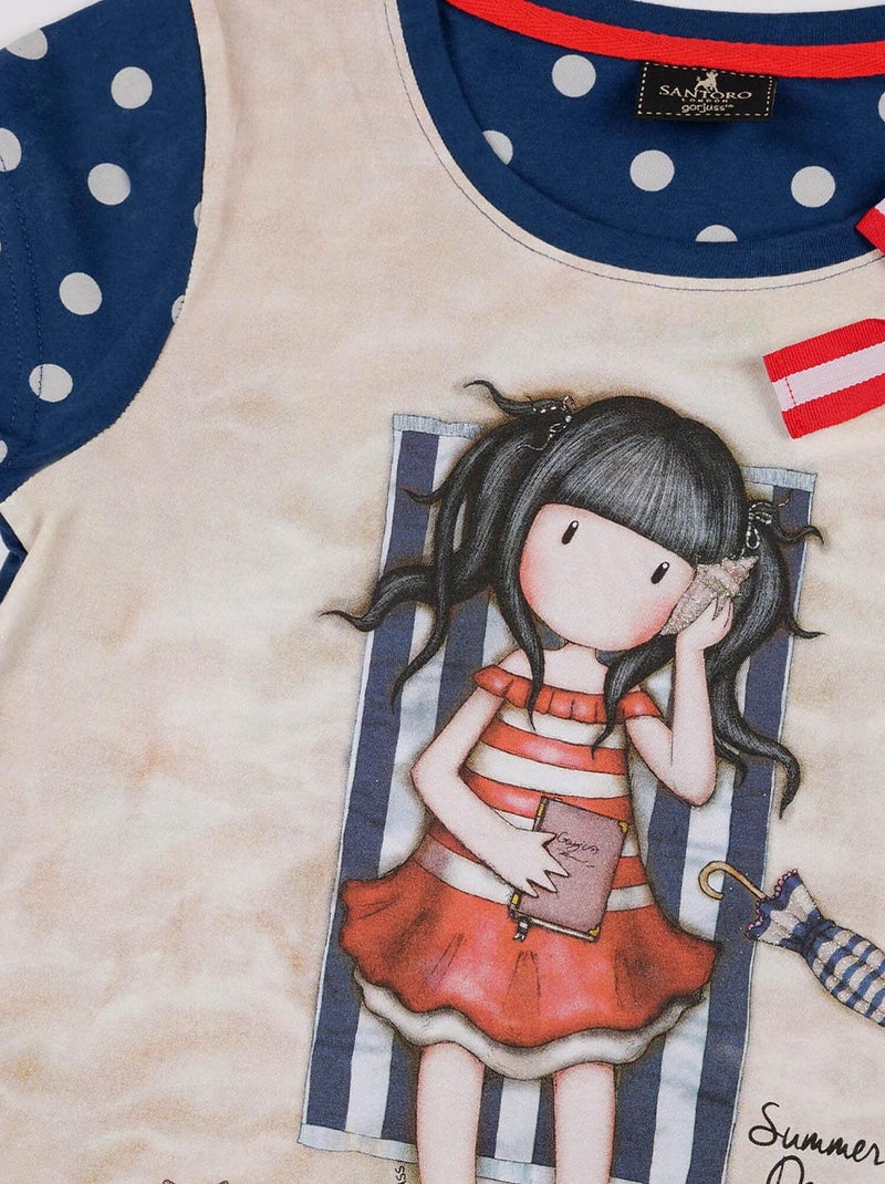 Pyjama short t-shirt Summer Days Santoro marine Bleu marine - Kiabi