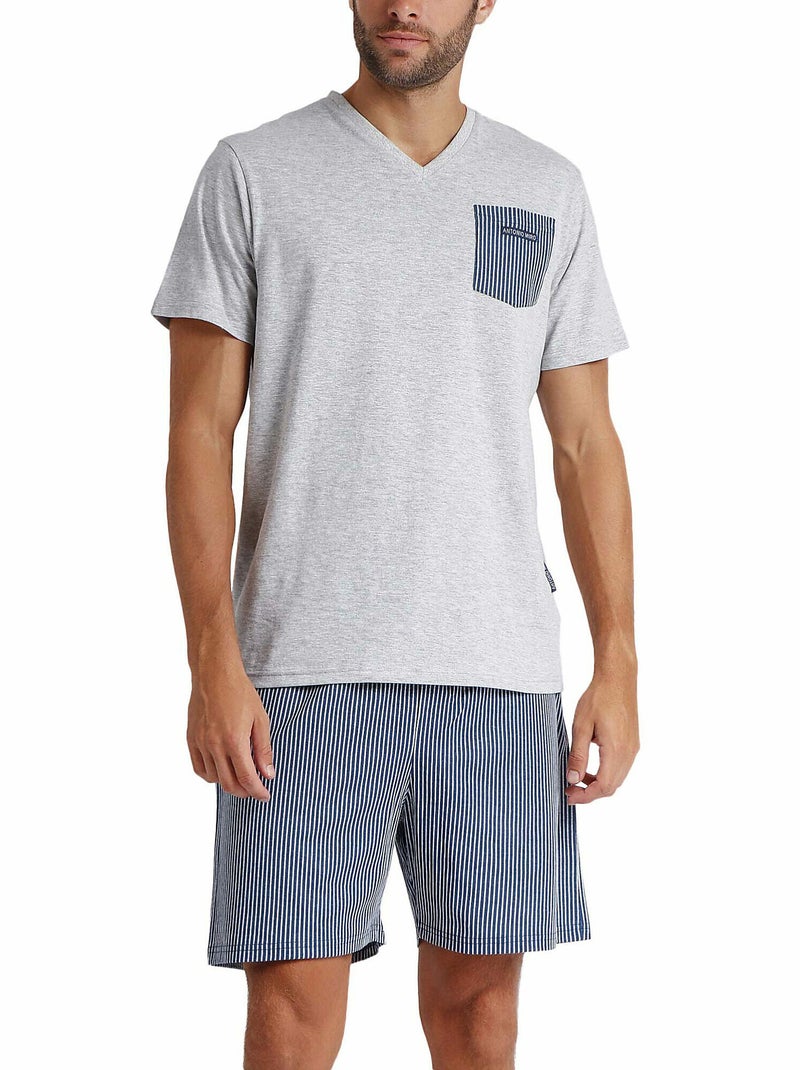 Pyjama short t-shirt Travel Antonio Miro Gris - Kiabi
