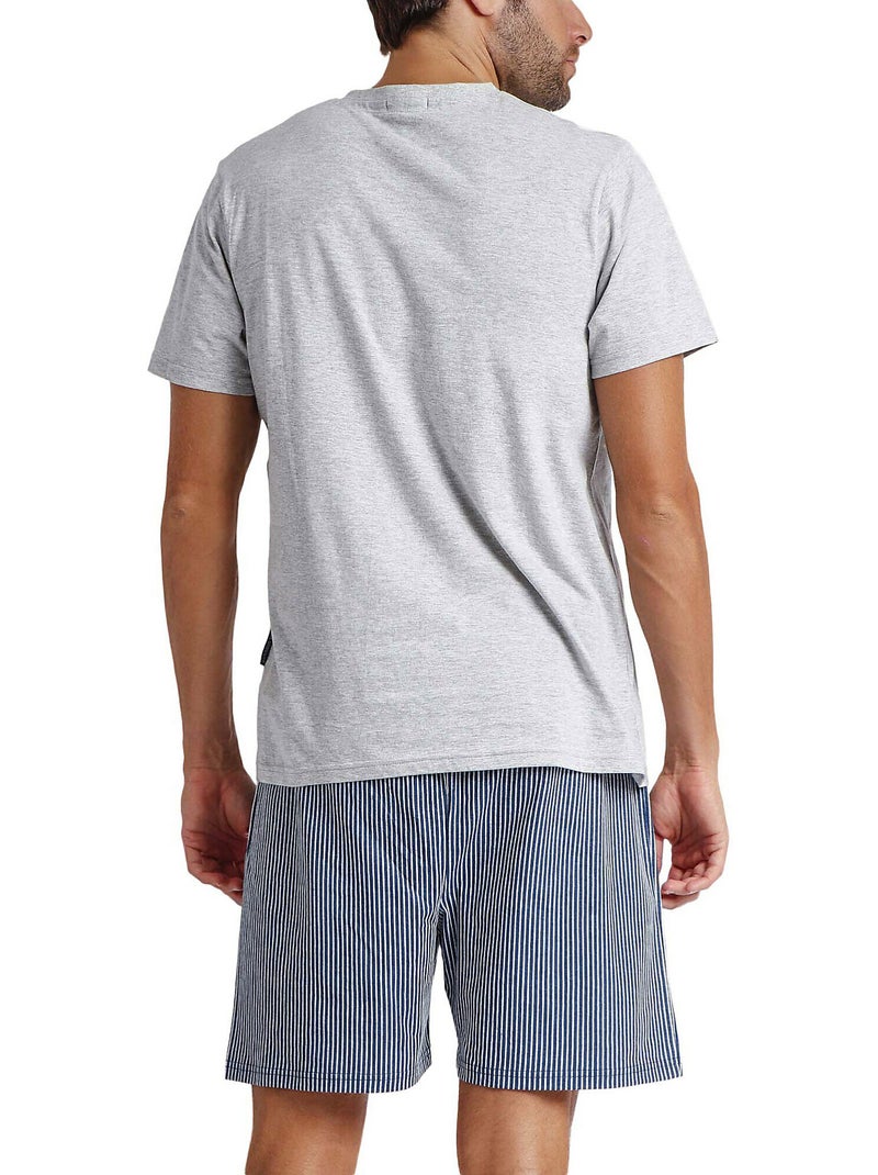 Pyjama short t-shirt Travel Antonio Miro Gris - Kiabi