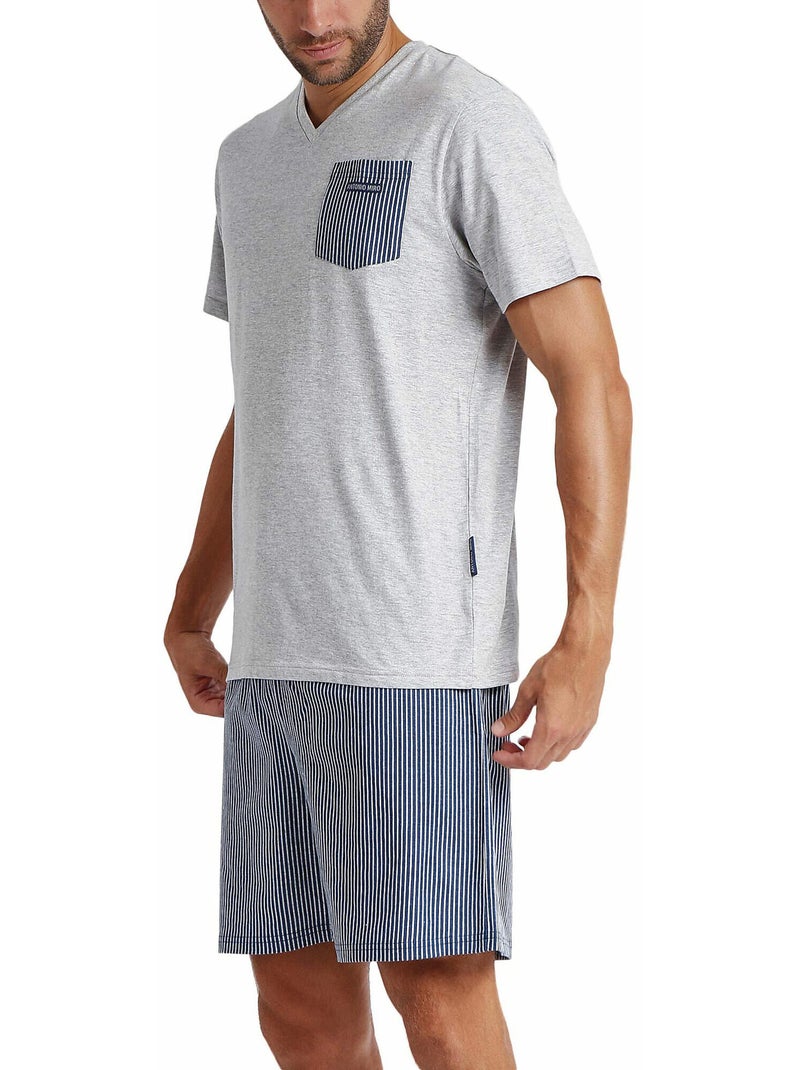 Pyjama short t-shirt Travel Antonio Miro Gris - Kiabi