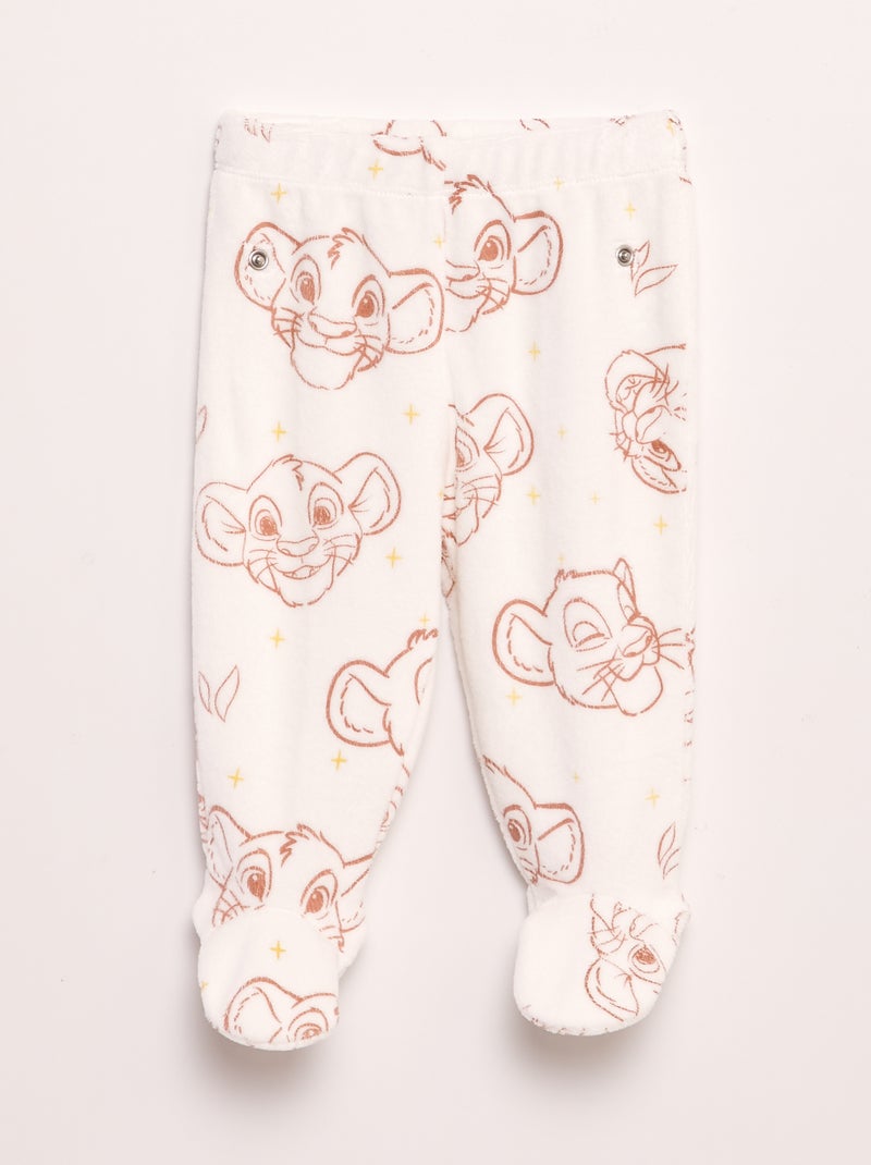Pyjama 'Simba' 'Disney' en polaire - 2 pièces Blanc/rose - Kiabi