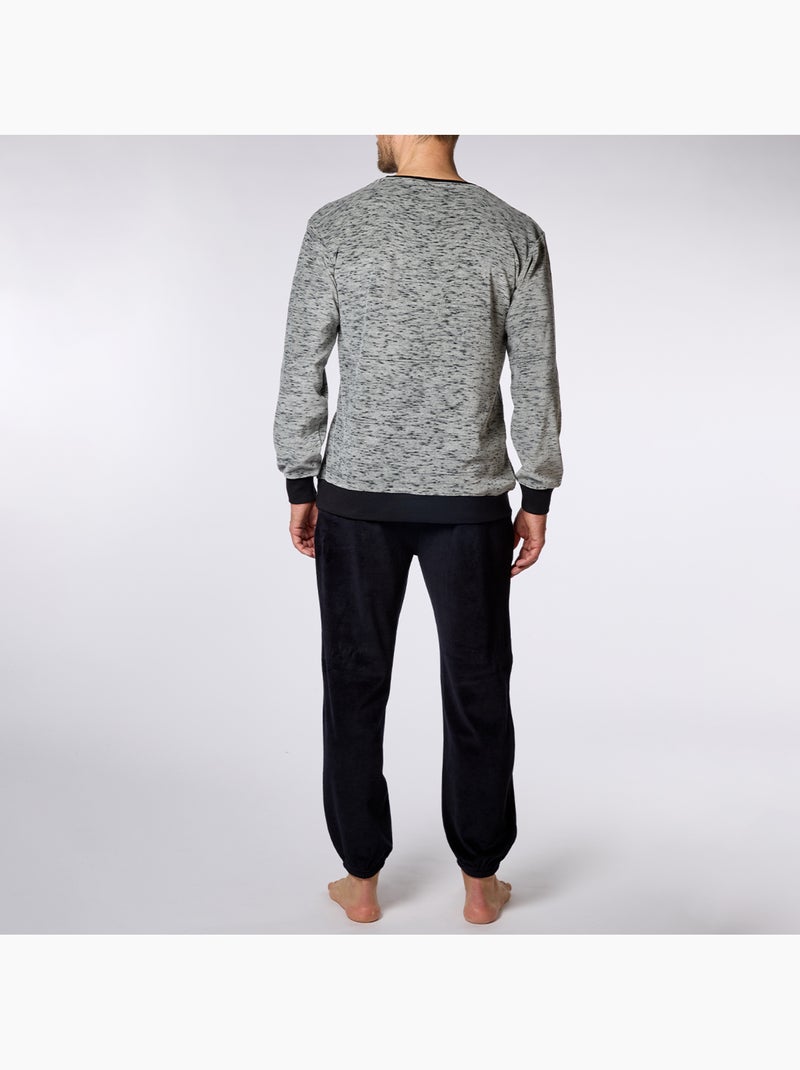 Pyjama   simplicity is the ke gris chiné/marine - hechter Gris clair - Kiabi