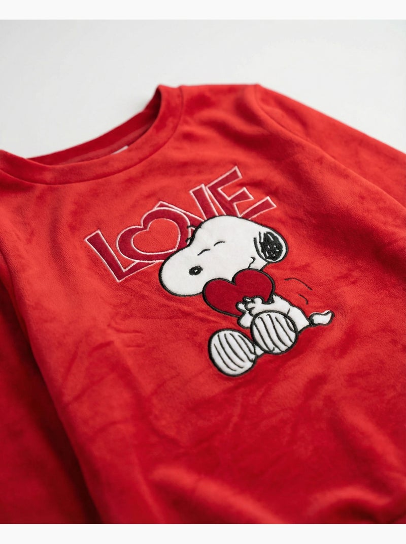 Pyjama Snoopy à manches longues PEANUTS pour filles Rouge - Kiabi