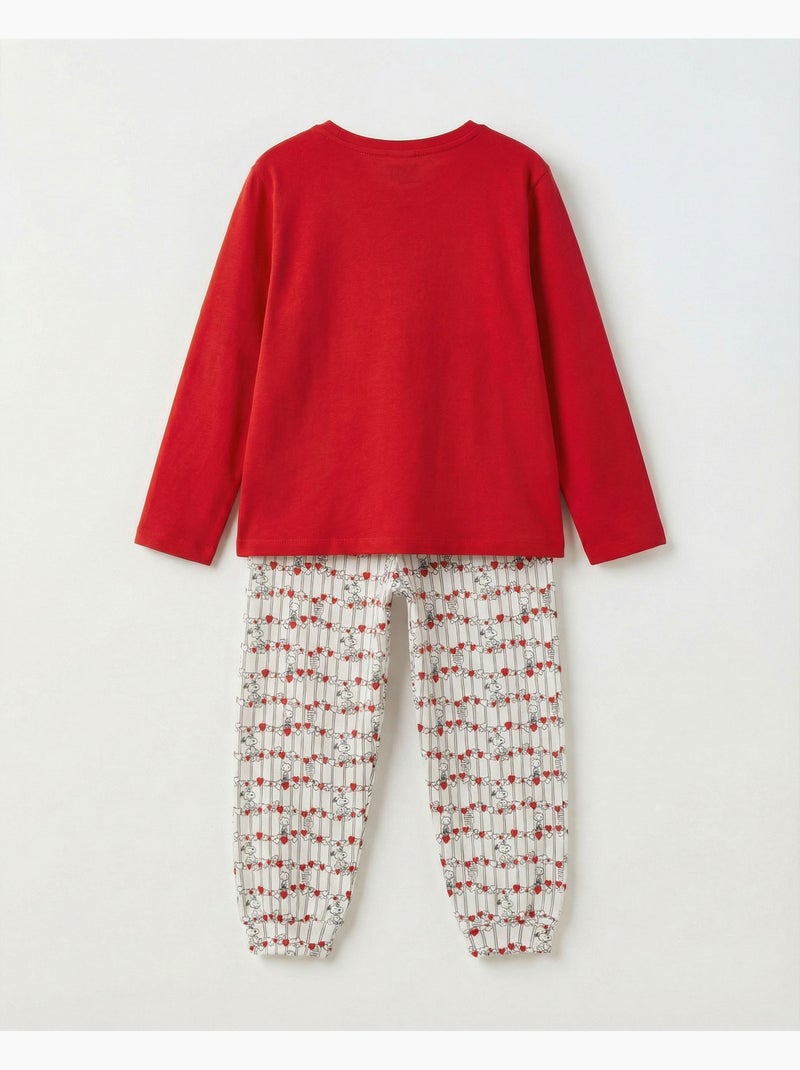 Pyjama Snoopy à manches longues PEANUTS pour filles Rouge - Kiabi