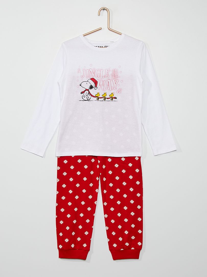 Pyjama 'Snoopy' blanc/rouge - Kiabi