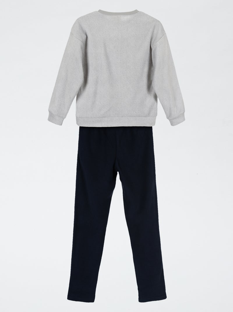 Pyjama 'Sonic' 2 pièces - T-shirt à manches longues + pantalon Gris - Kiabi