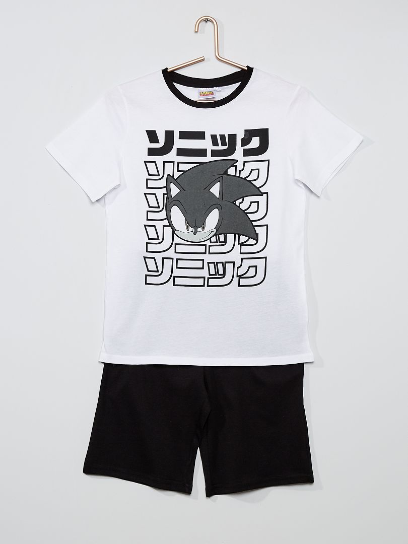Pyjama 'Sonic' blanc/noir - Kiabi