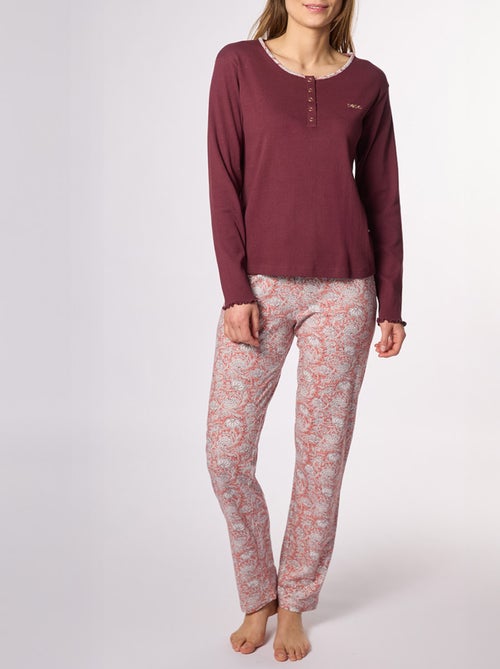 Pyjama   SOUK bordeaux/imprimé - DODO - Kiabi