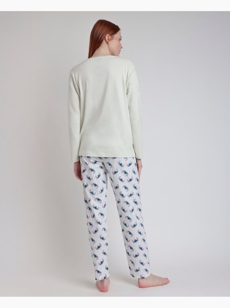 Pyjama Stitch à manches longues pour femme DISNEY Menthe - Kiabi