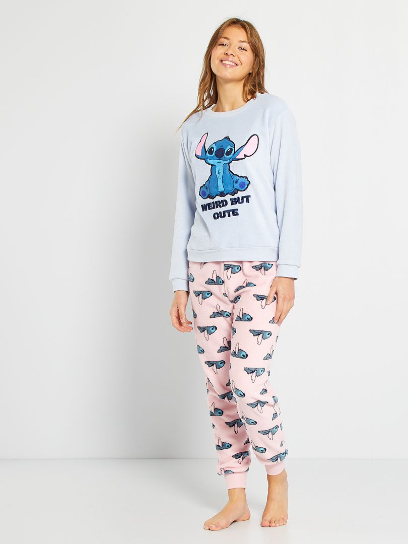 Stitch - combinaison pyjama - bleu/rose - filles - taille 2 ans (92)