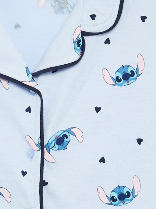 Pyjama 'Stitch' 'Disney' chemise manches courtes + short - 2 pièces - Kiabi