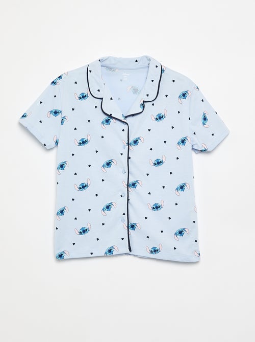 Pyjama 'Stitch' 'Disney' chemise manches courtes + short - 2 pièces - Kiabi