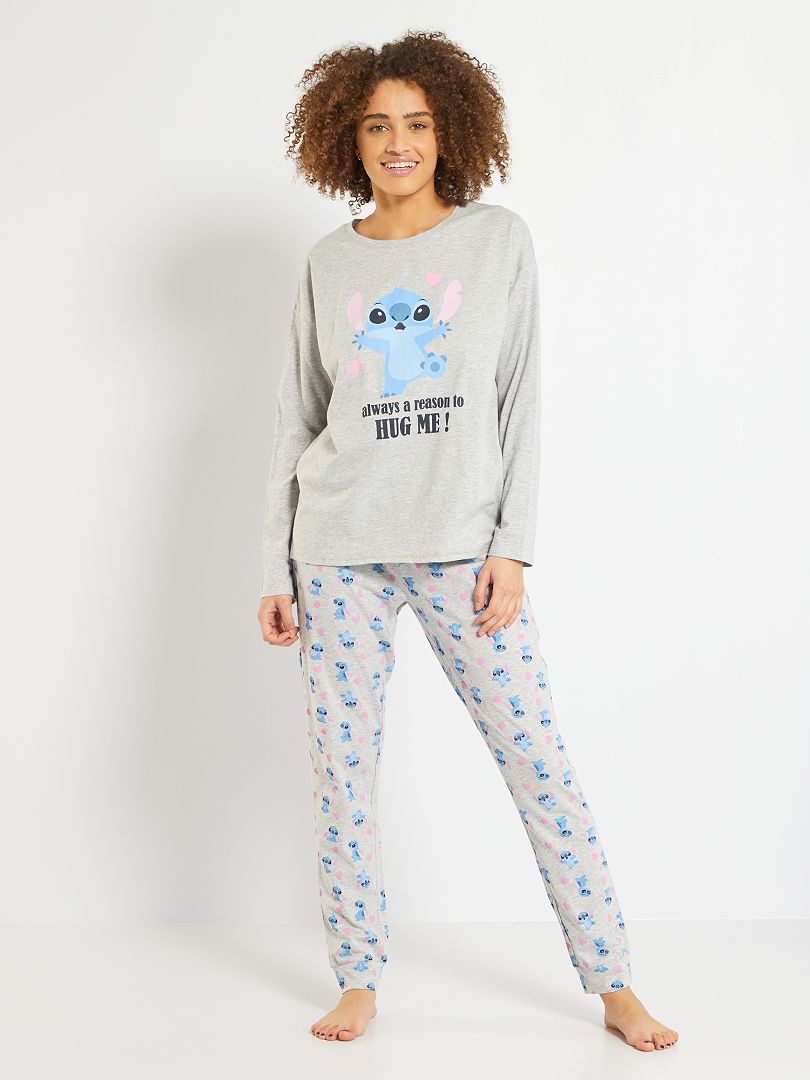 Pyjama Stitch 'Disney' - gris chiné - Kiabi - 15.00€