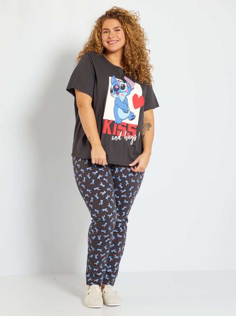 Pyjama 'Stitch' gris foncé - Kiabi