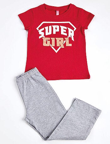 Pyjama SUPER HÉROS rouge/gris chiné - DODO