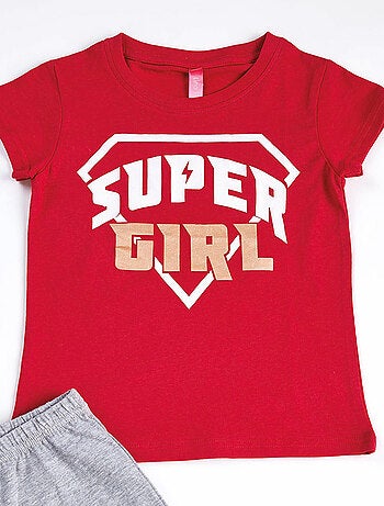 Pyjama SUPER HÉROS rouge/gris chiné - DODO