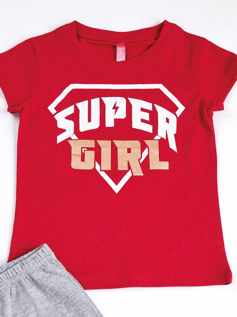 Pyjama   SUPER HÉROS rouge/gris chiné - DODO Rouge - Kiabi
