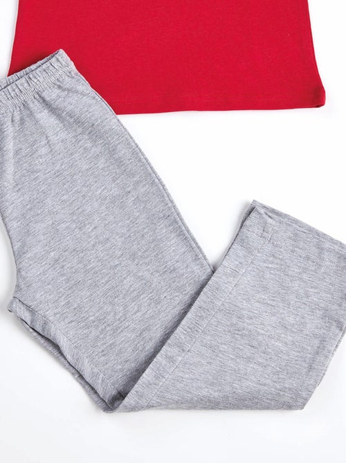 Pyjama   SUPER HÉROS rouge/gris chiné - DODO - Kiabi