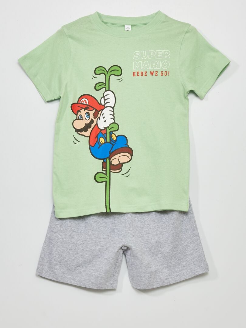 Pyjama 'Super Mario' 'Nintendo' - 2 pièces vert/gris - Kiabi