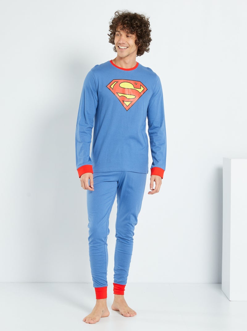 Pyjama 'Superman' 2 pièces bleu - Kiabi