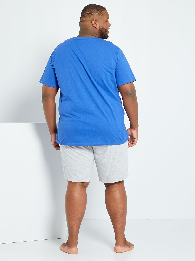Pyjama 'Superman' bleu/gris chiné - Kiabi