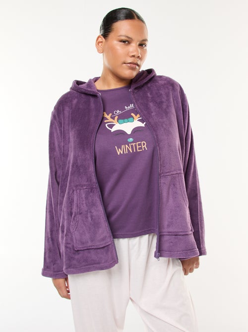 Pyjama sweat en polaire + pantalon - 2 pièces - Kiabi