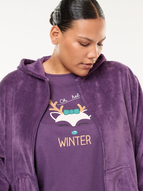 Pyjama sweat en polaire + pantalon - 2 pièces - Kiabi