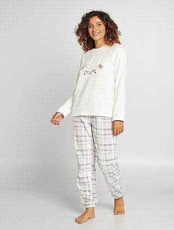 Pyjama sweat + pantalon en polaire - 2 pièces