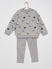 Pyjama 2 Pieces Bebe Fille Gris Kiabi