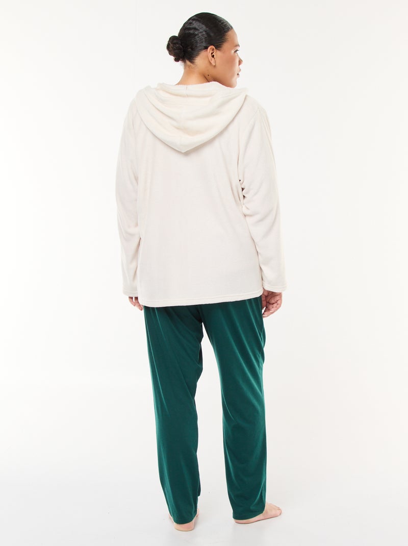 Pyjama sweat polaire + pantalon - 2 pièces Rouge - Kiabi