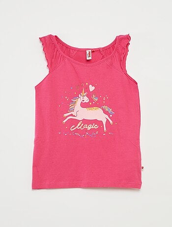 Pyjama t-shirt avec volants + short - 2 pièces