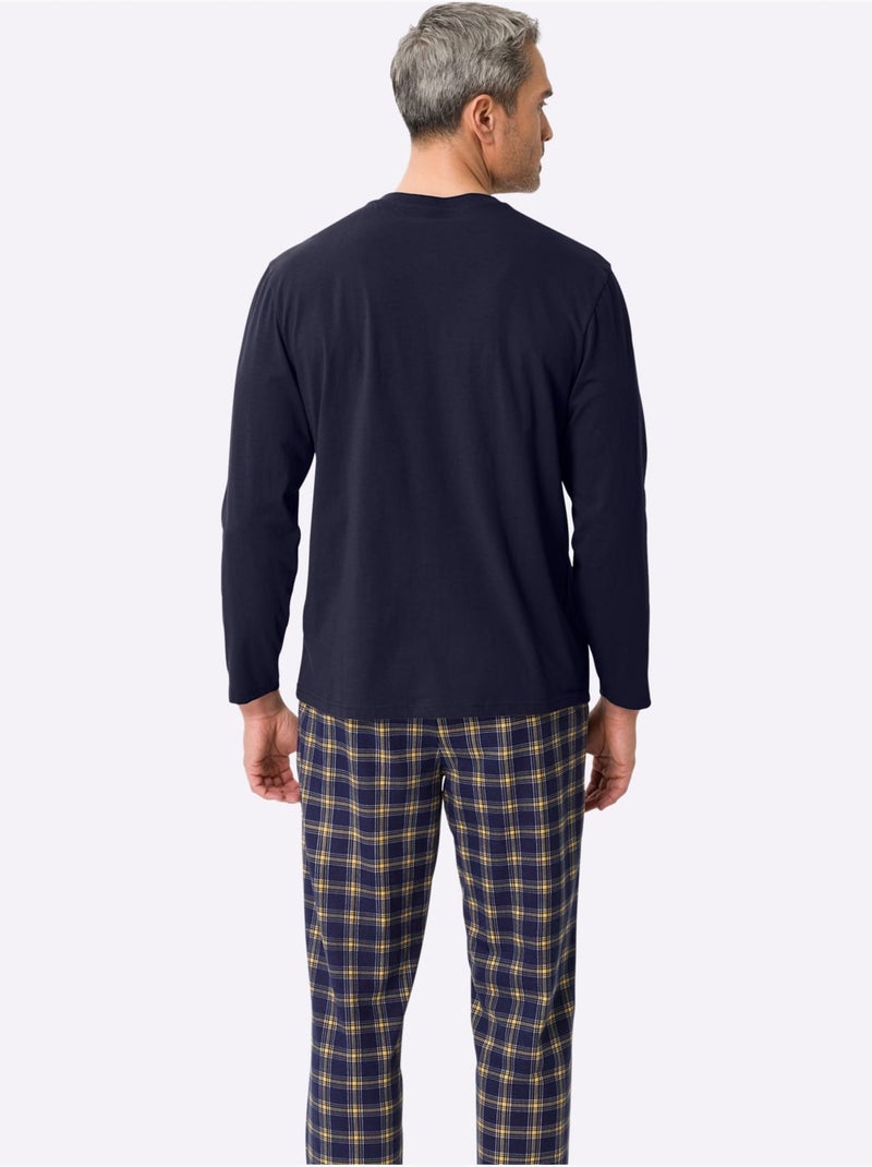 Pyjama-t-shirt jersey fin - taille standard - moda vilona Bleu marine - Kiabi