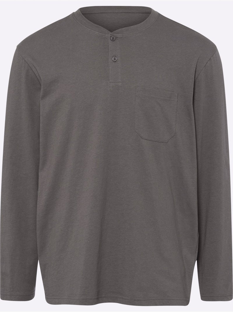 Pyjama-t-shirt jersey fin - taille standard - moda vilona gris anthracite - Kiabi