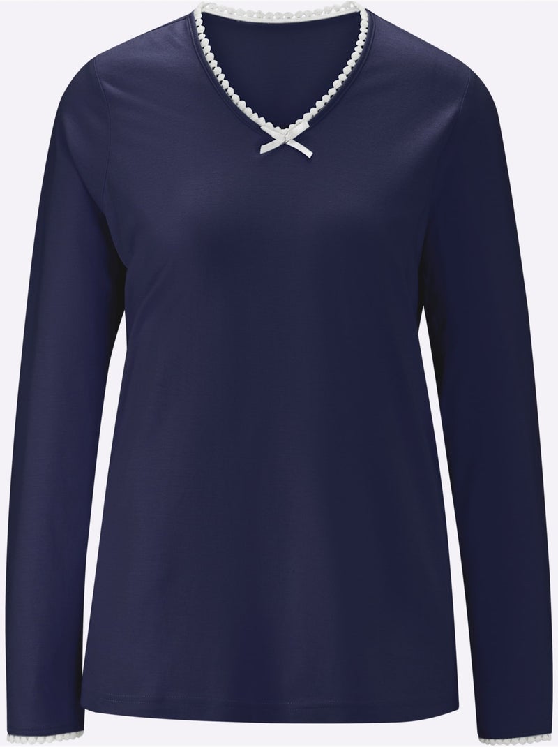 Pyjama-t-shirt Jersey Fin - Taille Standard - Witt Bleu marine - Kiabi