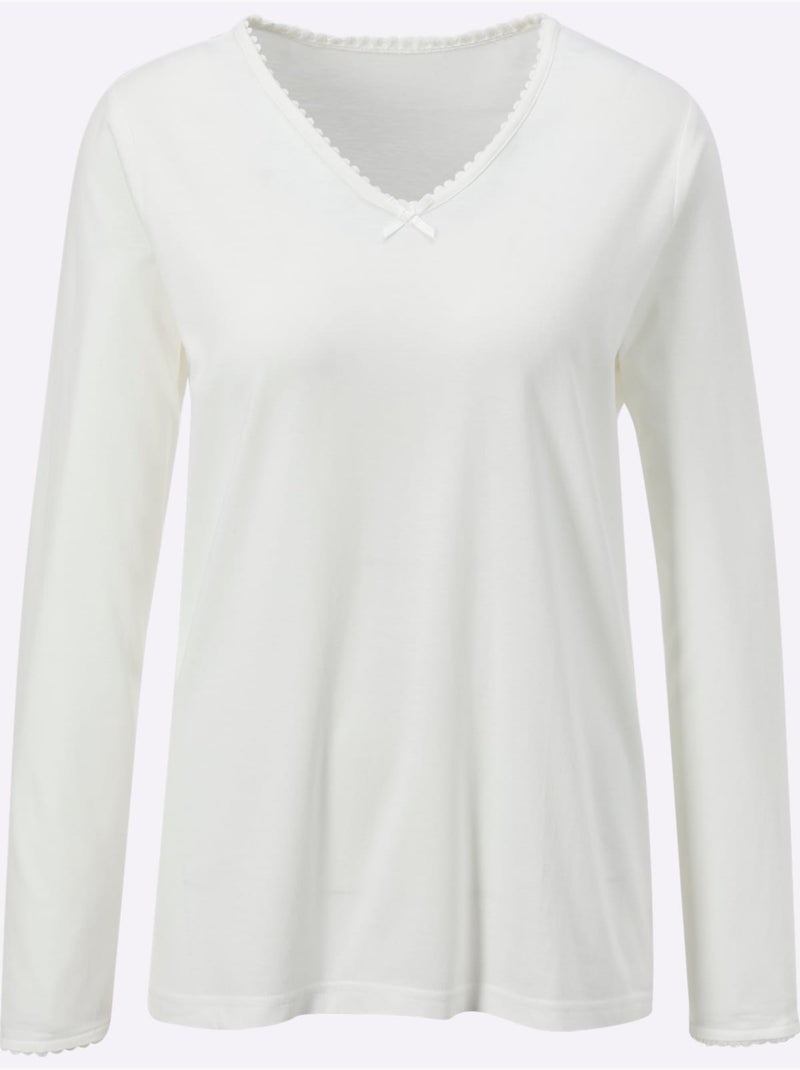 Pyjama-t-shirt Jersey Fin - Taille Standard - Witt Ecru - Kiabi