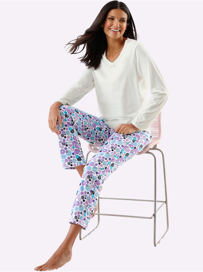 Pyjama-t-shirt Jersey Fin - Taille Standard - Witt Ecru - Kiabi