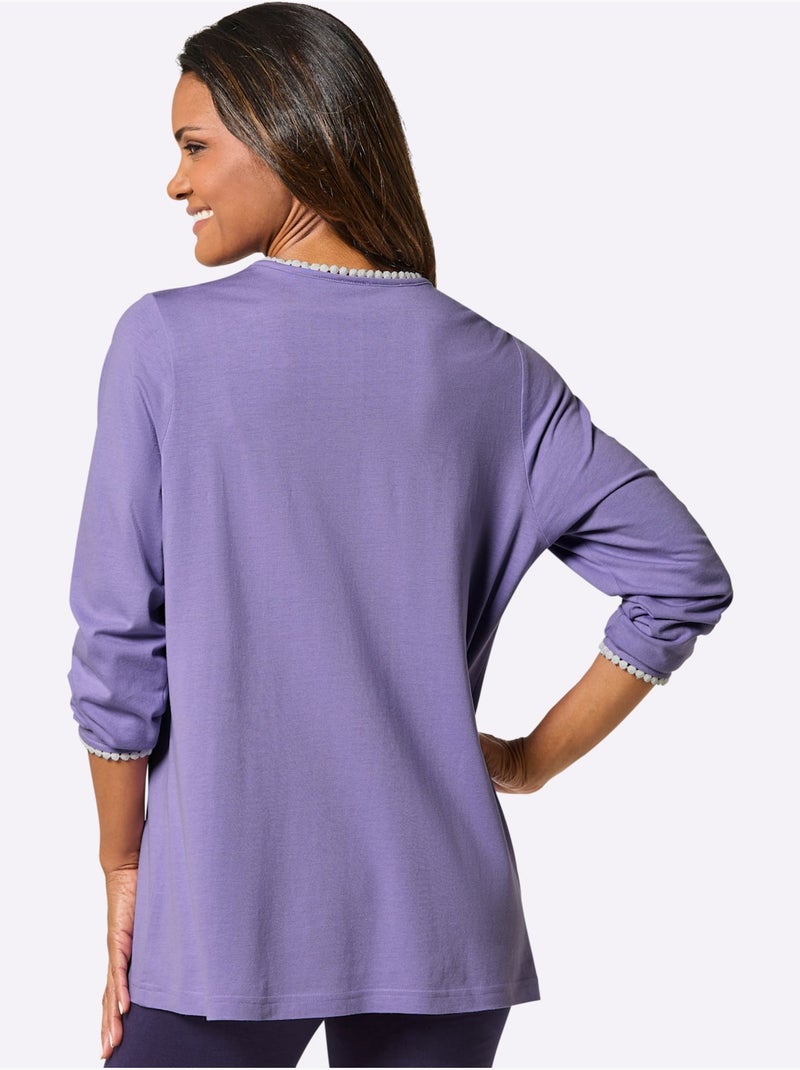 Pyjama-t-shirt Jersey Fin - Taille Standard - Witt Lavande - Kiabi