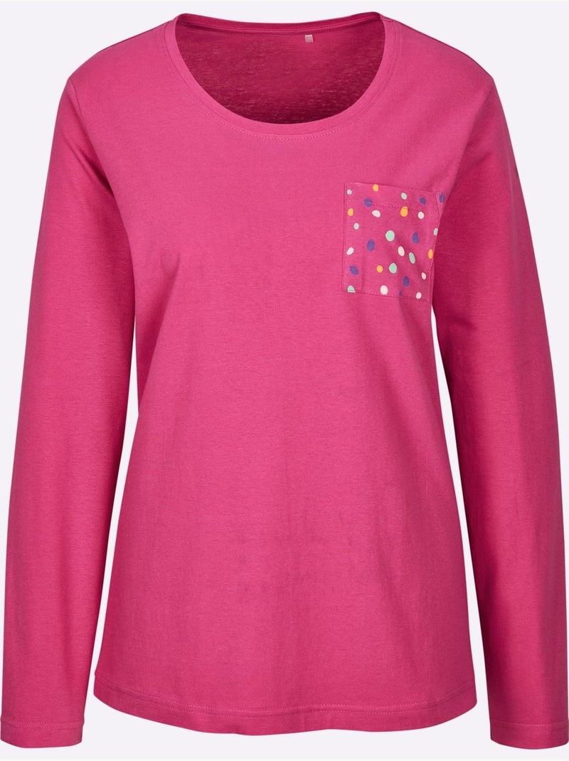 Pyjama-t-shirt Jersey Fin - Taille Standard - Witt Rose fushia - Kiabi