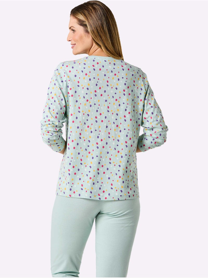 Pyjama-t-shirt Jersey Fin - Taille Standard - Witt Vert d'eau - Kiabi