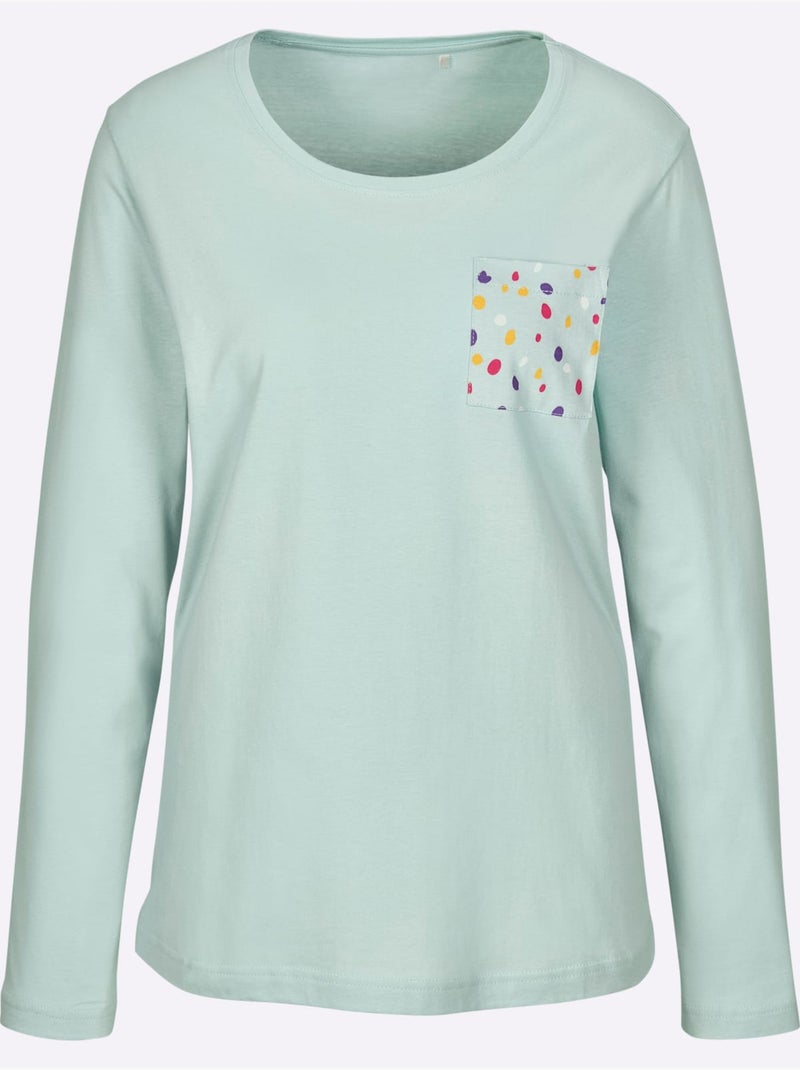 Pyjama-t-shirt Jersey Fin - Taille Standard - Witt Vert - Kiabi