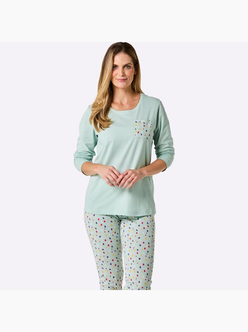 Pyjama-t-shirt Jersey Fin - Taille Standard - Witt Vert - Kiabi