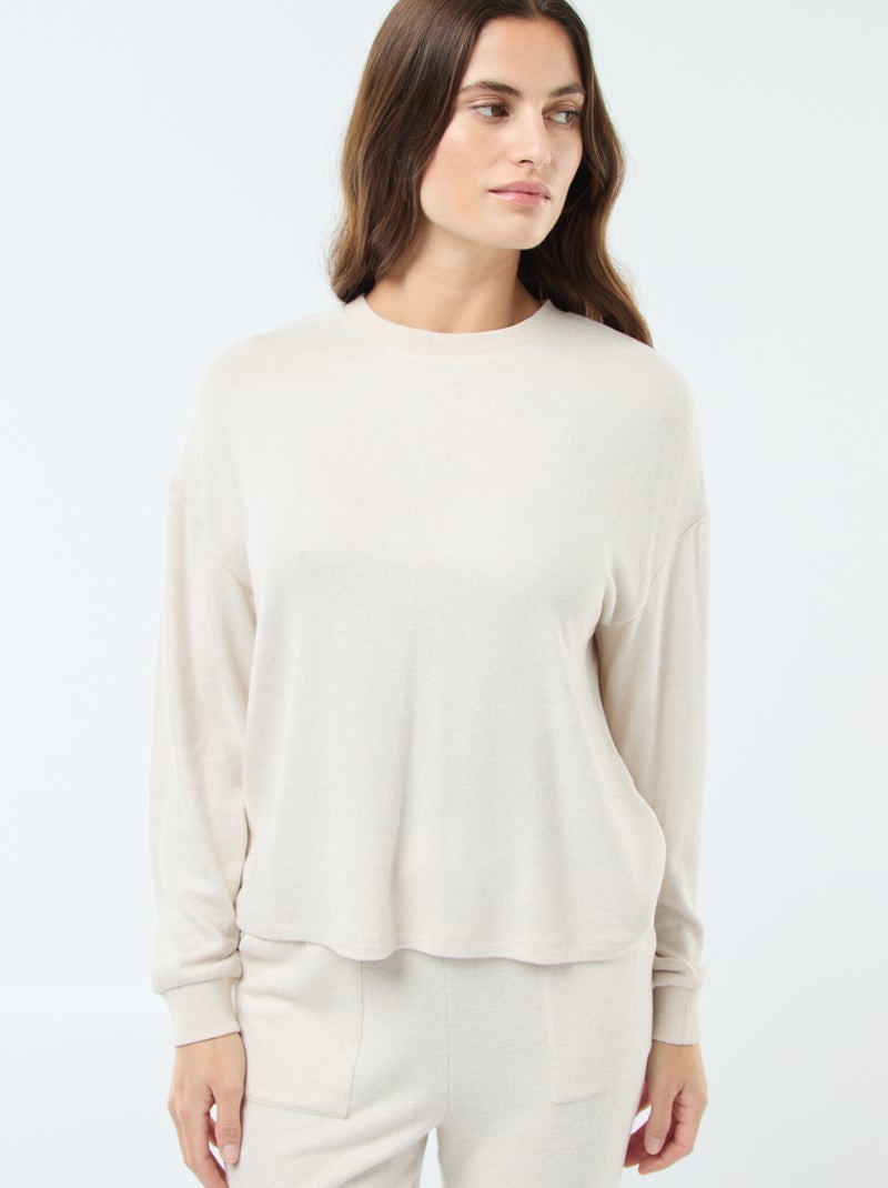Pyjama t-shirt + pantalon - 2 pièces Beige - Kiabi