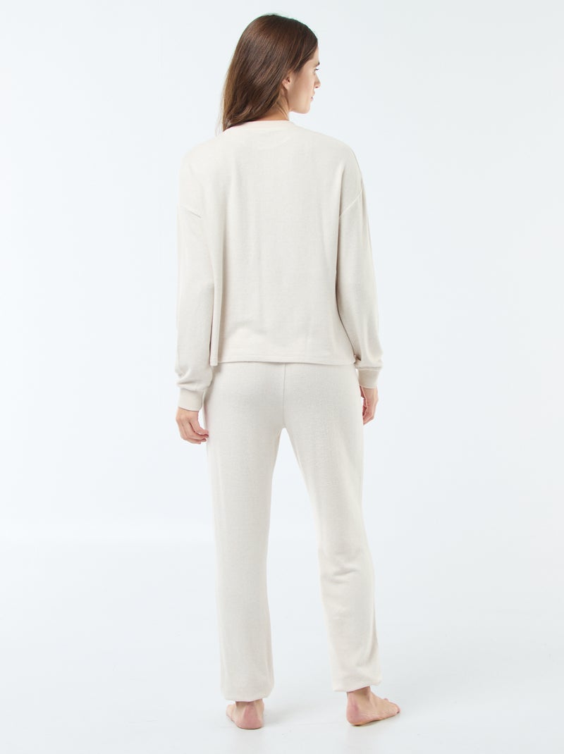 Pyjama t-shirt + pantalon - 2 pièces Beige - Kiabi