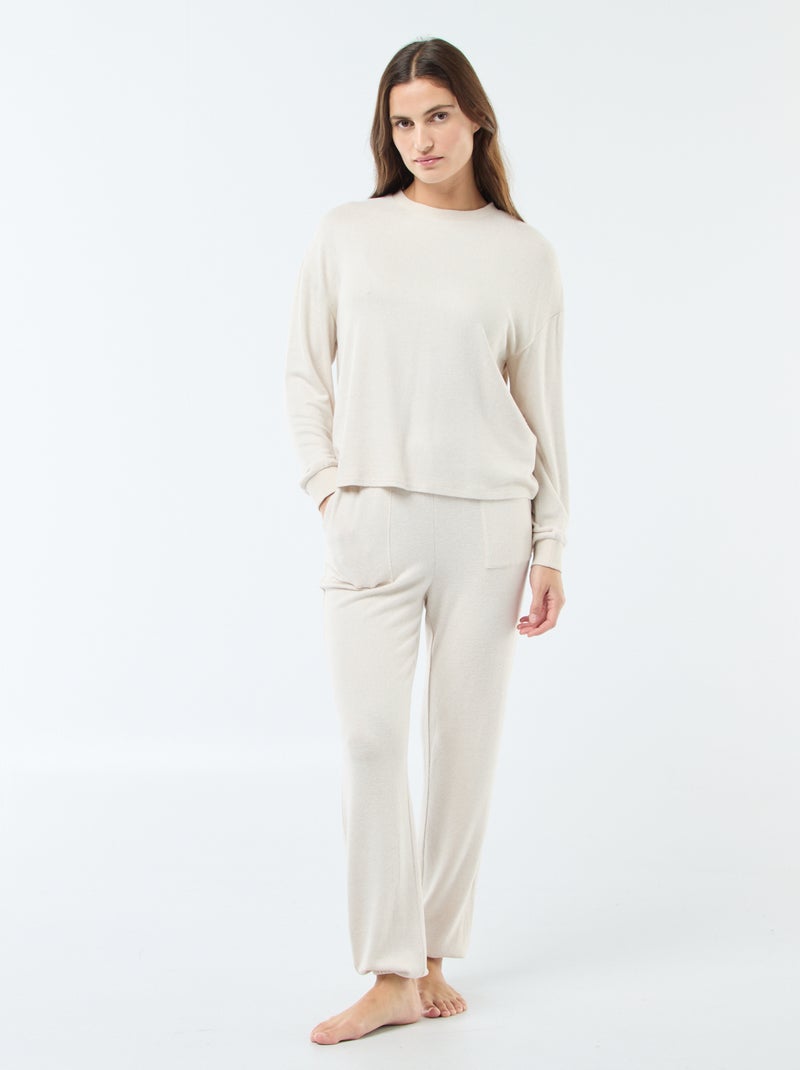 Pyjama t-shirt + pantalon - 2 pièces Beige - Kiabi