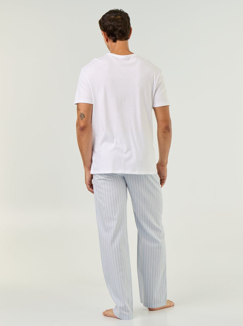 Pyjama t-shirt + pantalon - 2 pièces Bleu - Kiabi