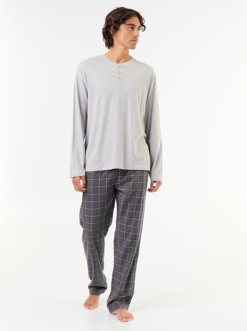 Pyjama t-shirt + pantalon en flanelle - 2 pièces - Kiabi