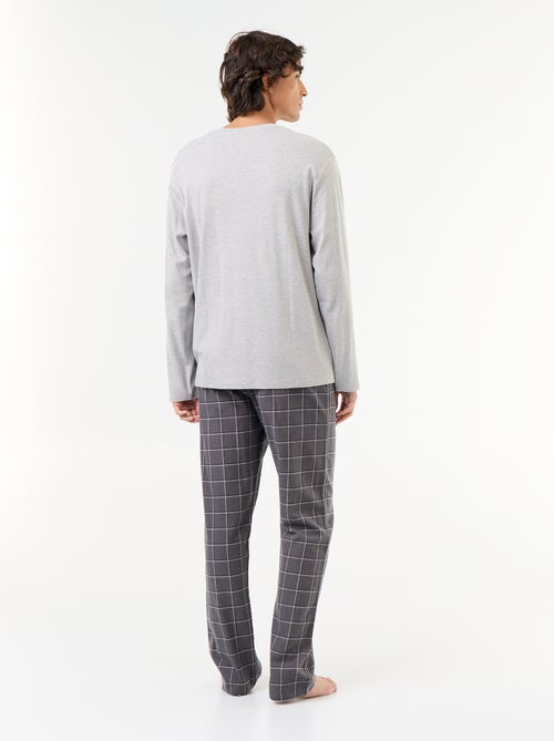 Pyjama t-shirt + pantalon en flanelle - 2 pièces - Kiabi